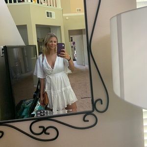 Princess Polly white wrap dress